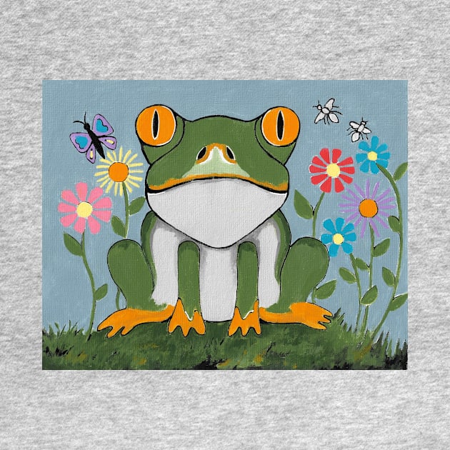 JUST Chillin Funny Frog Painting by SartorisArt1